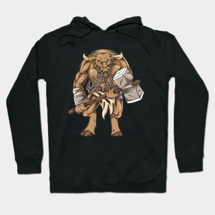 Minotaur carrying hammer Hoodie